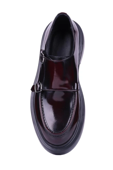 Shoetyle - Bordo Açma Deri Tokalı Erkek Ayakkabı 250-1616 - 9