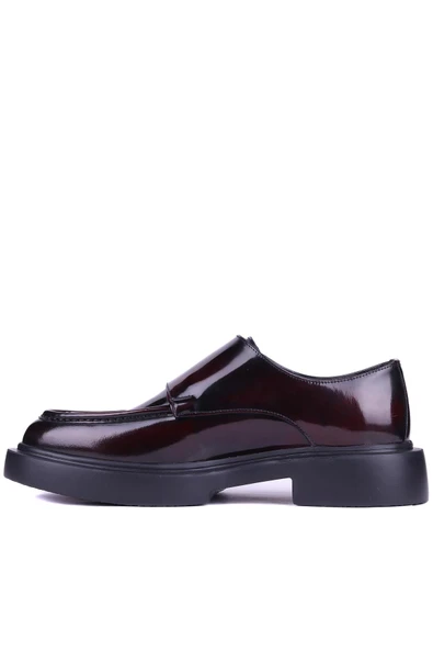 Shoetyle - Bordo Açma Deri Tokalı Erkek Ayakkabı 250-1616 - 7