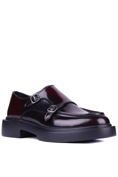 Shoetyle - Bordo Açma Deri Tokalı Erkek Ayakkabı 250-1616 - 6