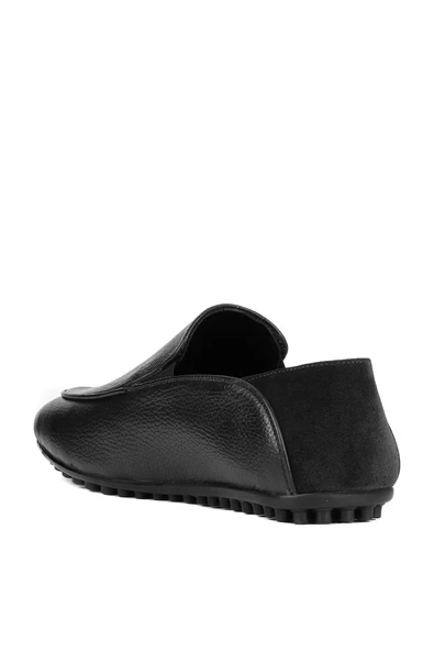 Shoetyle - Siyah Deri Bağcıksız Erkek Günlük Ayakkabı 610-1012 - 8