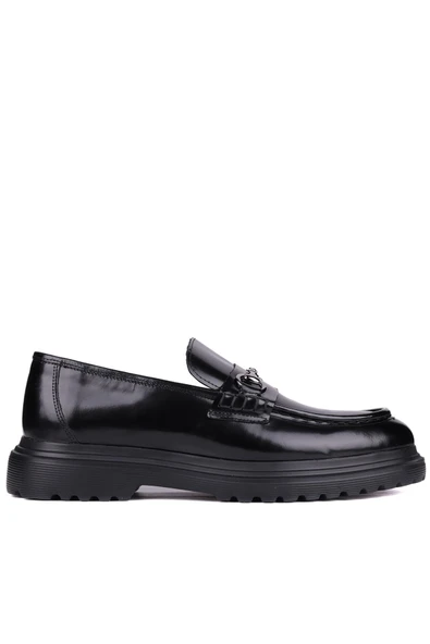 Shoetyle - Siyah Açma Deri Erkek Günlük Ayakkabı 610-1014 - 3