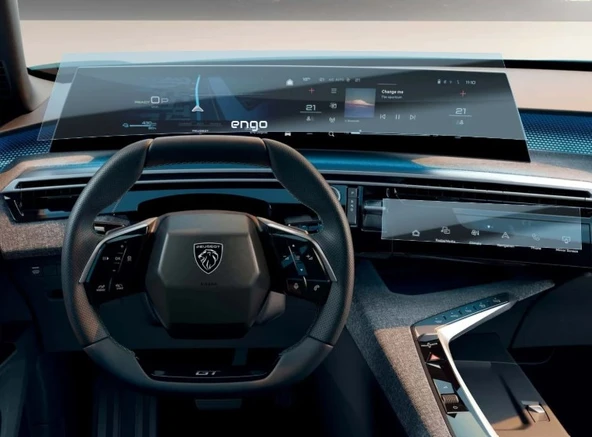 Yeni Peugeot e-3008 e-5008 21" Panaromik Ekran ve i-Toggles Uyumlu Set 9H Nano Ekran Koruyucu - 2