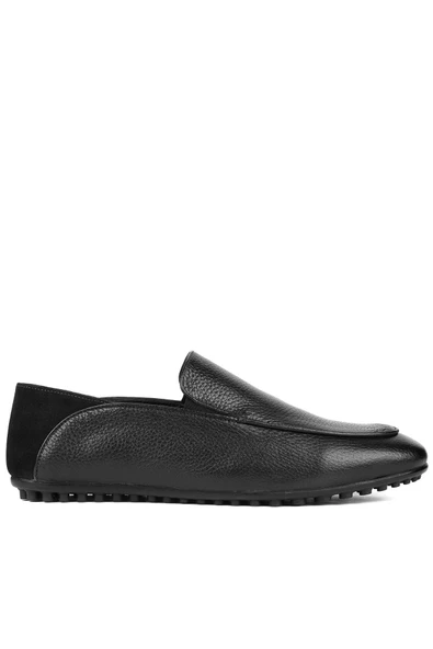 Shoetyle - Siyah Deri Bağcıksız Erkek Günlük Ayakkabı 610-1012 - 4