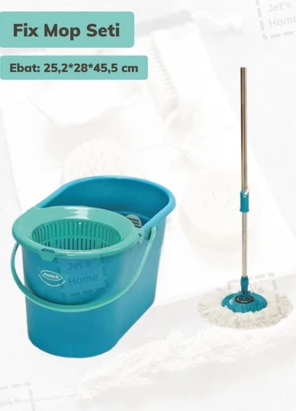 Fix Mop Seti Temizlik Kovası Döner Başlıklı Motek Paspas Temizlik Seti 16 Litre ürün görseli 1