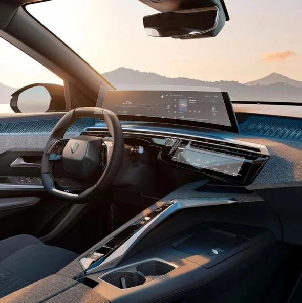 Yeni Peugeot e-3008 e-5008 21" Panaromik Ekran ve i-Toggles Uyumlu Set 9H Nano Ekran Koruyucu