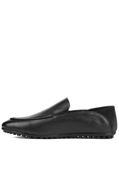 Shoetyle - Siyah Deri Bağcıksız Erkek Günlük Ayakkabı 610-1012 - 7