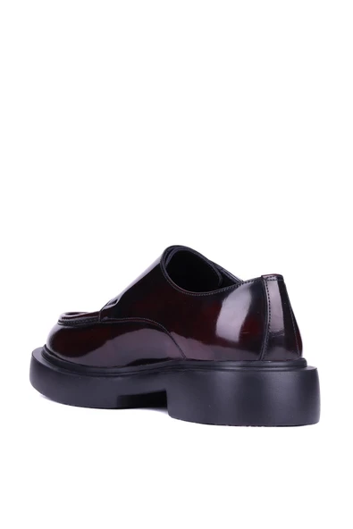 Shoetyle - Bordo Açma Deri Tokalı Erkek Ayakkabı 250-1616 - 8