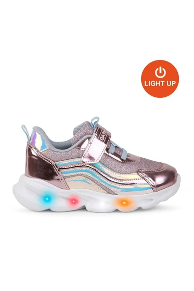 Buckhead BUCK4430 GLOSSY SHINY Kız Çocuk Işıklı Spor Ayakkabı Pembe Mavi 22-32
