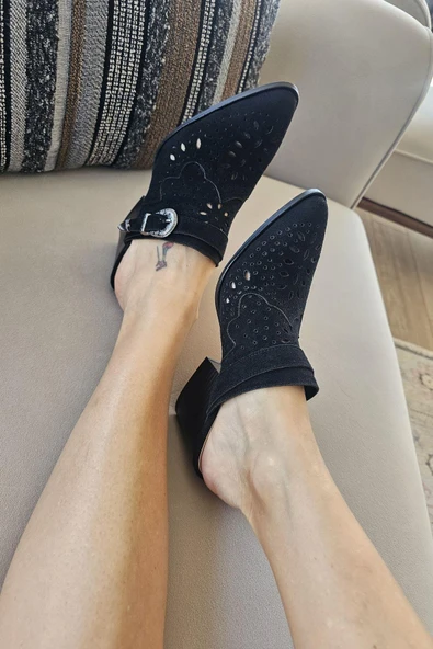 019 502 Topukla Kadın 6 cm Kalın Topuklu Yazlık Sabo Terlik - 3