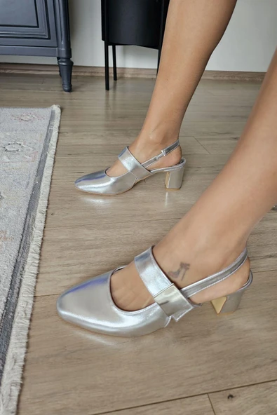 10 3011 Ops Topukla Kadın Kalın Topuklu Çırtlı Günlük Ayakkabı - Resim 5