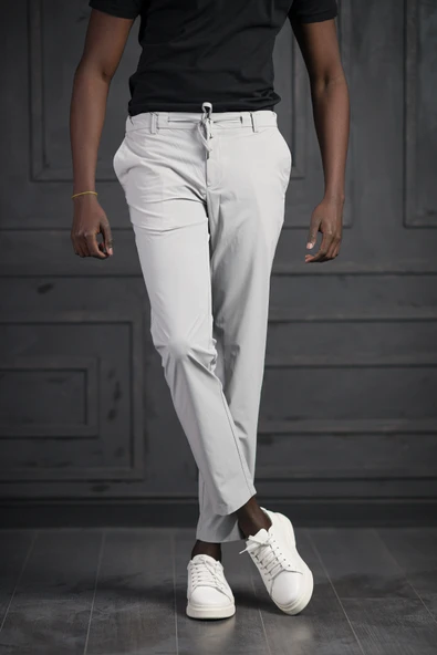 Beli Lastikli Ve İplikli Likralı Yazlık İnce Paraşüt Kumaş Jogger Pantolon - 6