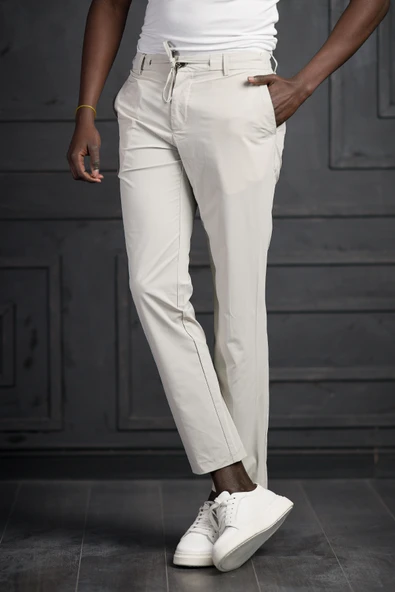 Beli Lastikli Ve İplikli Likralı Yazlık İnce Paraşüt Kumaş Jogger Pantolon - 10