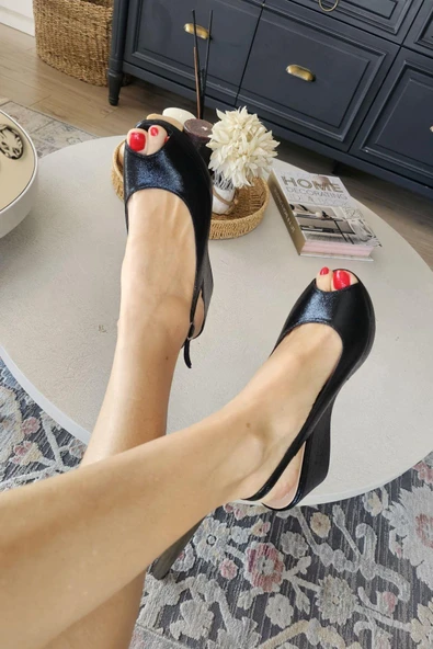 036 3241 Topukla Kadın Dolgu Topuklu Abiye Ayakkabı - 12