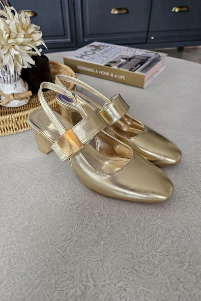 10 3011 Ops Topukla Kadın Kalın Topuklu Çırtlı Günlük Ayakkabı - Resim 9