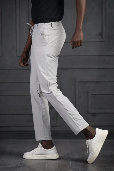 Beli Lastikli Ve İplikli Likralı Yazlık İnce Paraşüt Kumaş Jogger Pantolon - 3