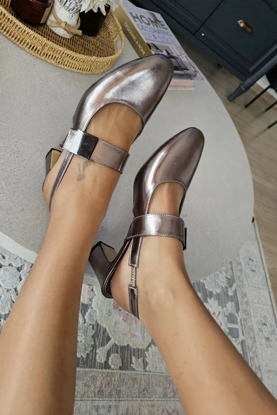 10 3011 Ops Topukla Kadın Kalın Topuklu Çırtlı Günlük Ayakkabı - Resim 7