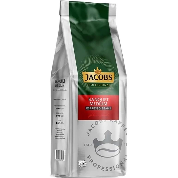 Jacobs Medium Çekirdek Kahve 1KG (Espresso Beans) & Kaffeeplus Süt Tozu 1KG (Karma 8 Li Set) - Resim 2