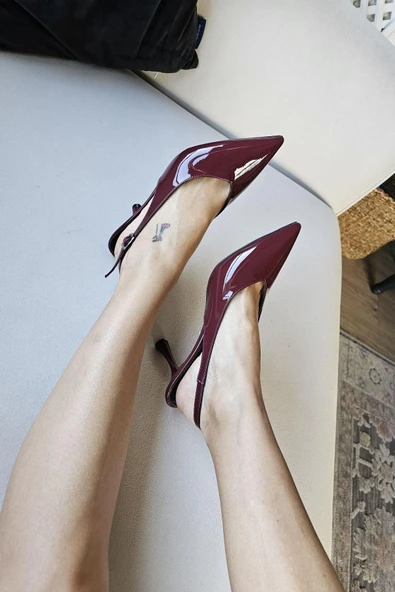 10 1104 Ops Topukla Kadın Arkası Açık Stiletto Kadeh Topuk Abiye Ayakkabı - 10