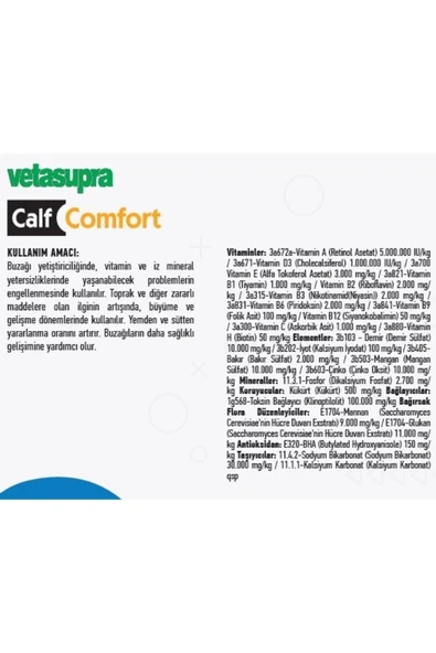 Hs Tarım Vetasupra Calf Comfort Yem Ve Süt Verimi Artırıcı Hayvan Premiks 1 Kg - 5