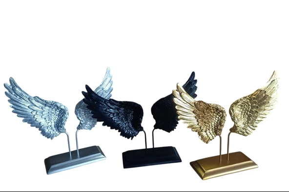 beyaz renk kırılmaz polyester,melek kanadı desenli biblo - Resim 8