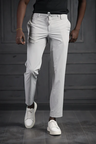 Beli Lastikli Ve İplikli Likralı Yazlık İnce Paraşüt Kumaş Jogger Pantolon