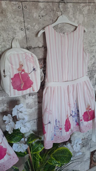 Pampal princess askılı elbise pembe - 8