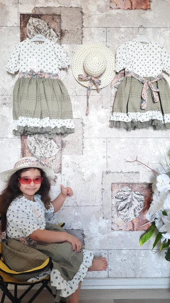 Pampal puanlı şapkalı elbise - 4