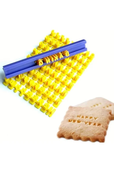 Kurabiye Bisküvi Hamur Fondan 73 Parça 3D Alfabe Yazı Damga Seti ürün görseli