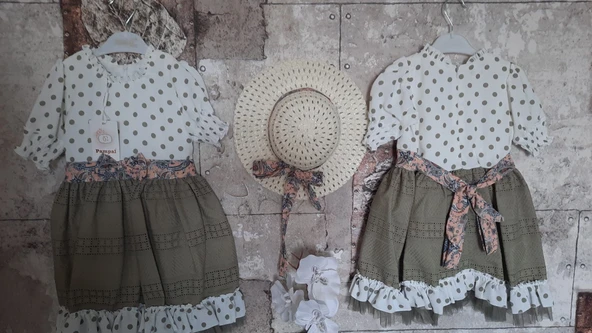 Pampal puanlı şapkalı elbise - 6