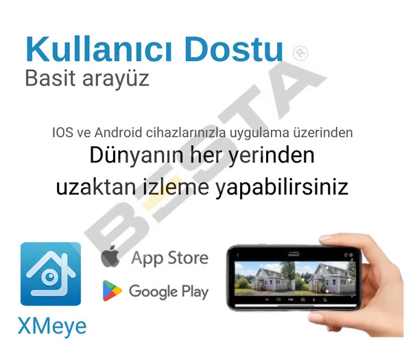 ARNA 5 MP GECE RENKLİ YÜZ TANIMA SESLİ H.265 1 TB HDD DAHİL 4 KAMERALI AHD GÜVENLİK SETİ - ST541L - 6