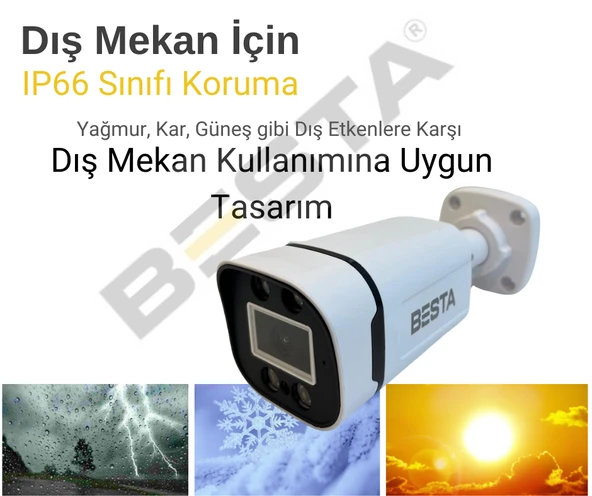 ARNA 5 MP GECE RENKLİ YÜZ TANIMA SESLİ H.265 500 GB HDD DAHİL 4 KAMERALI AHD GÜVENLİK SETİ - ST54500L - 3