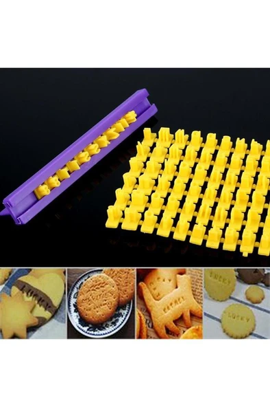 Kurabiye Bisküvi Hamur Fondan 73 Parça 3D Alfabe Yazı Damga Seti - Resim 8