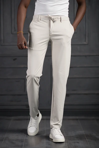 Beli Lastikli Ve İplikli Likralı Yazlık İnce Paraşüt Kumaş Jogger Pantolon - 7