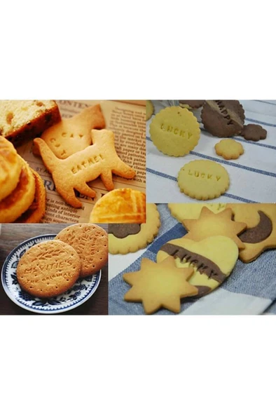 Kurabiye Bisküvi Hamur Fondan 73 Parça 3D Alfabe Yazı Damga Seti - Resim 3