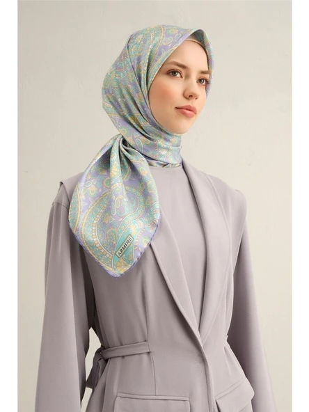 Desenli Saf Ipek Sura Eşarp 9304-34 ürün görseli