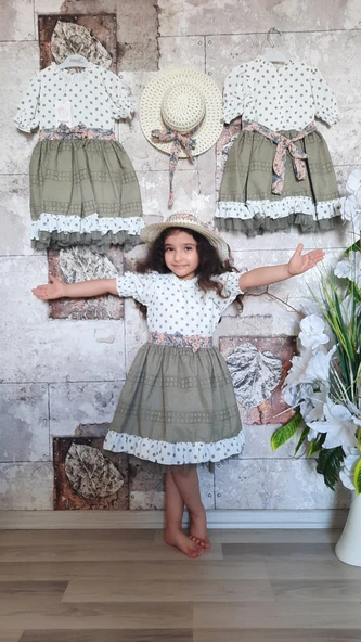 Pampal puanlı şapkalı elbise - 2