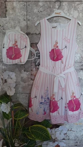Pampal princess askılı elbise pembe - 6