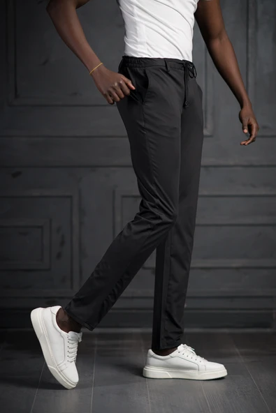 Beli Lastikli Ve İplikli Likralı Yazlık İnce Paraşüt Kumaş Jogger Pantolon - 2