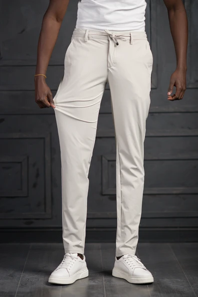 Beli Lastikli Ve İplikli Likralı Yazlık İnce Paraşüt Kumaş Jogger Pantolon - 10