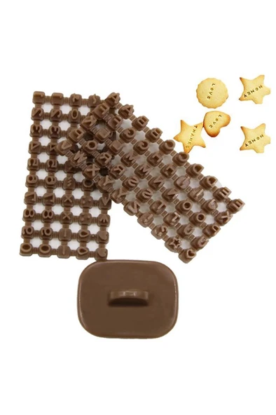 Kurabiye Bisküvi Hamur Kil Seramik 3D Baskı Alfabe Yazı Damga Seti ürün görseli