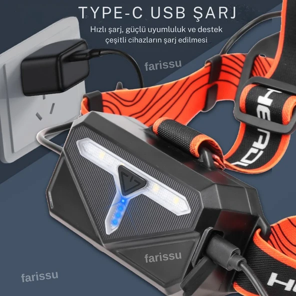 OR-810 25W Kafa Feneri | 1800 Lümen | 2 Pil | 12W Şarjlı - 4