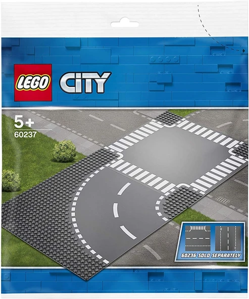 LEGO 60237 City Viraj Ve Dört Yol Yapım Kiti (2 Parça)