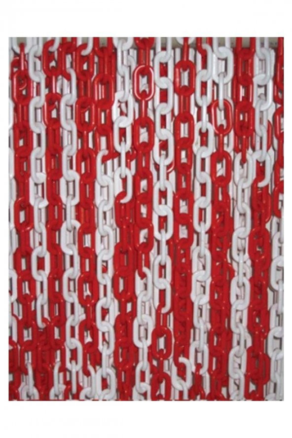 Mfk 6 Mm Plastik Zincir 1 Metre Kırmızı Beyaz Renk - 6