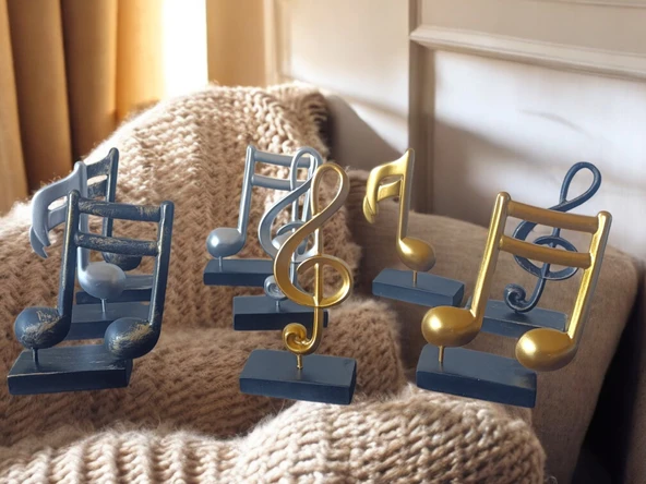 kırılmaz polyester,SİYAH RENKnota desenli biblo - Resim 4