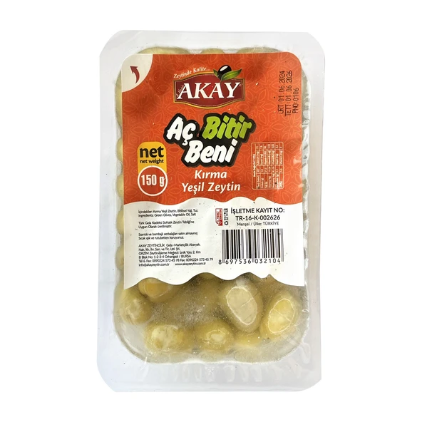 Akay Kırma Yeşil Zeytin Aç Bitir 150 gr x 6 Adet - 2