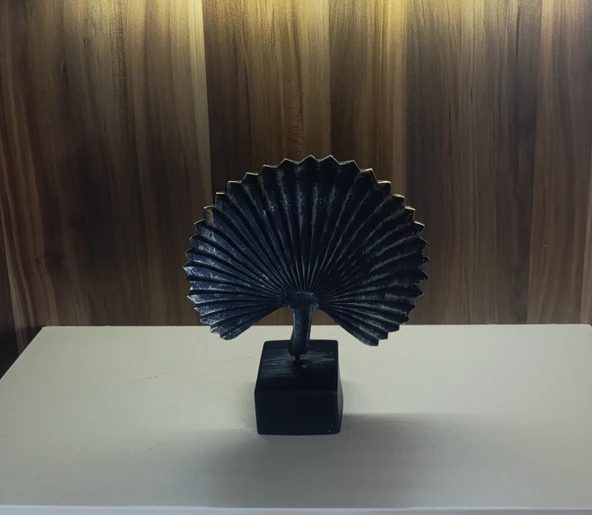 kırılmaz polyester,SİYAH RENK midye kabuğu desenli biblo - Resim 6