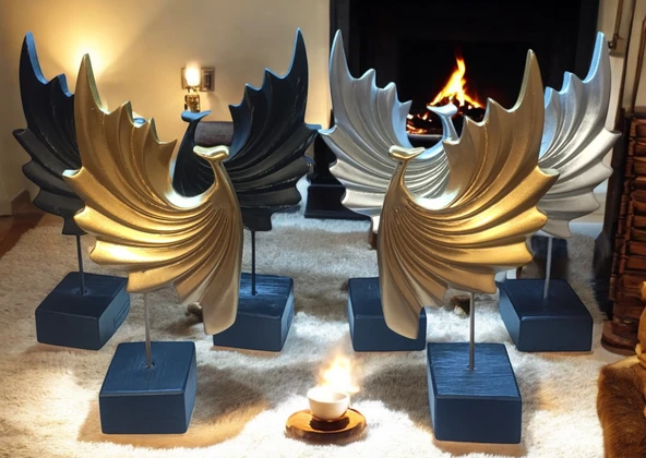 sarı renk kırılmaz 2 li tavus kuşu biblosu - Resim 9