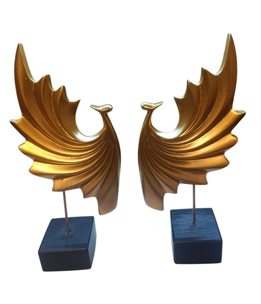 sarı renk kırılmaz 2 li tavus kuşu biblosu - Resim 2