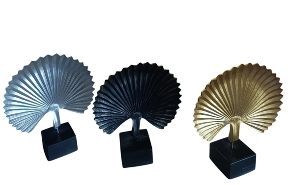 kırılmaz polyester,SİYAH RENK midye kabuğu desenli biblo - Resim 4