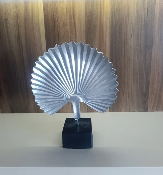 kırılmaz polyester,beyaz renk midye kabuğu desenli biblo - Resim 5